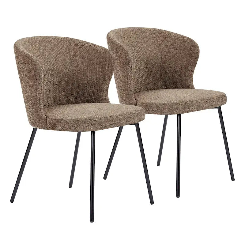 Chaise de salle à manger sans accoudoirs Vert/Beige/Gris/Bleu foncé/Blanc cassé/Marron, style moderne, lot de 2