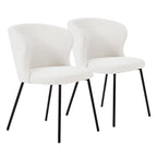Chaise de salle à manger sans accoudoirs Vert/Beige/Gris/Bleu foncé/Blanc cassé/Marron, style moderne, lot de 2