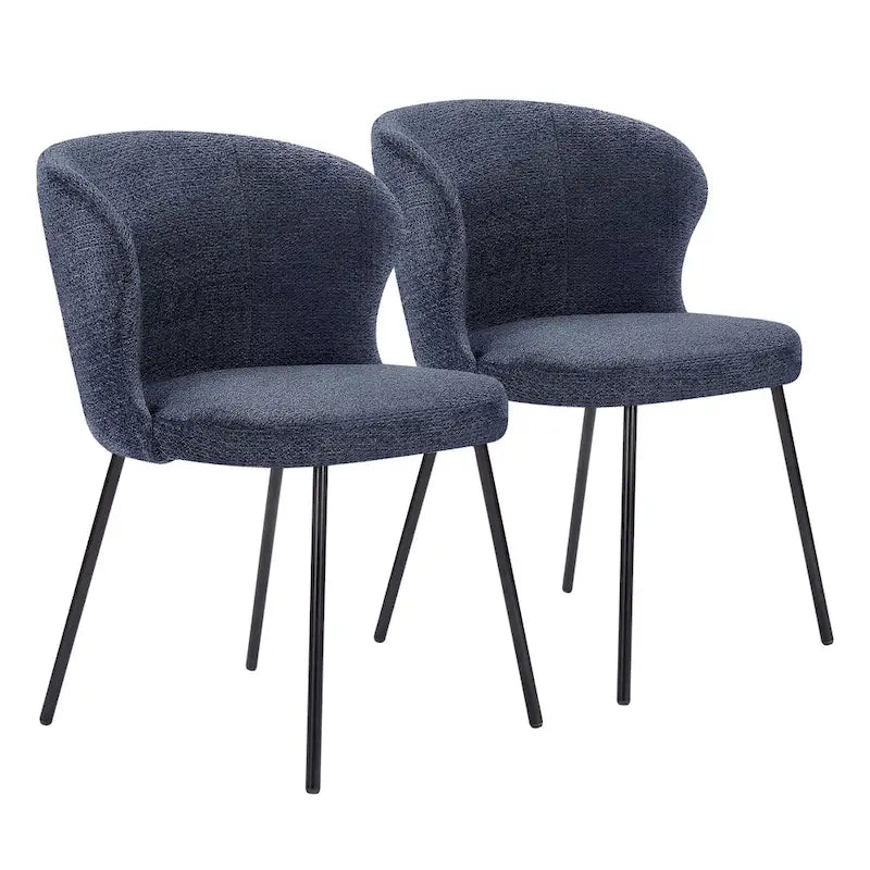 Chaise de salle à manger sans accoudoirs Vert/Beige/Gris/Bleu foncé/Blanc cassé/Marron, style moderne, lot de 2