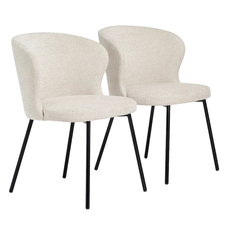 Chaise de salle à manger sans accoudoirs Vert/Beige/Gris/Bleu foncé/Blanc cassé/Marron, style moderne, lot de 2