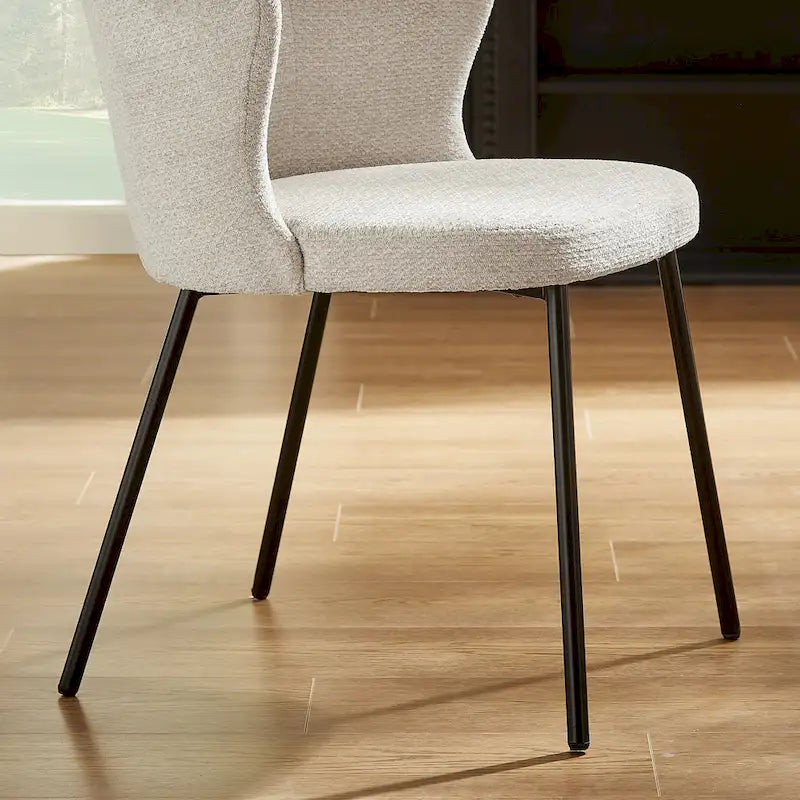 Chaise de salle à manger sans accoudoirs Vert/Beige/Gris/Bleu foncé/Blanc cassé/Marron, style moderne, lot de 2
