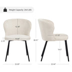 Chaise de salle à manger sans accoudoirs Vert/Beige/Gris/Bleu foncé/Blanc cassé/Marron, style moderne, lot de 2