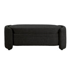Banc de rangement en bouclé beige / gris obsidienne, 2 places