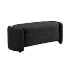 Banc de rangement en bouclé beige / gris obsidienne, 2 places