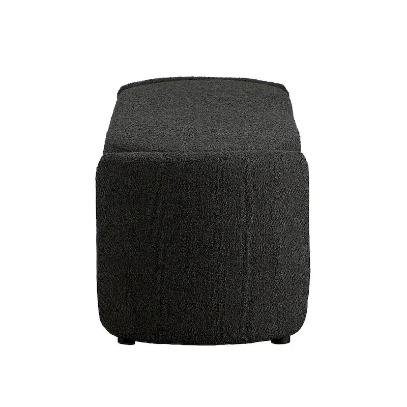 Banc de rangement en bouclé beige / gris obsidienne, 2 places