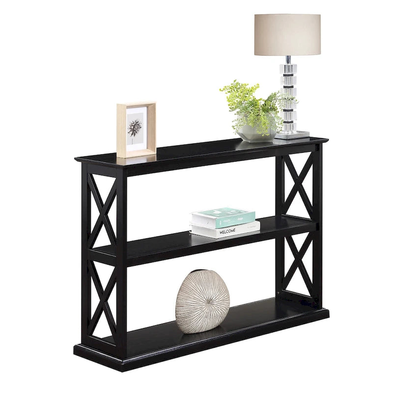 Console avec 2 étagères X-Panel Espresso / Driftwood Blanc / Noir