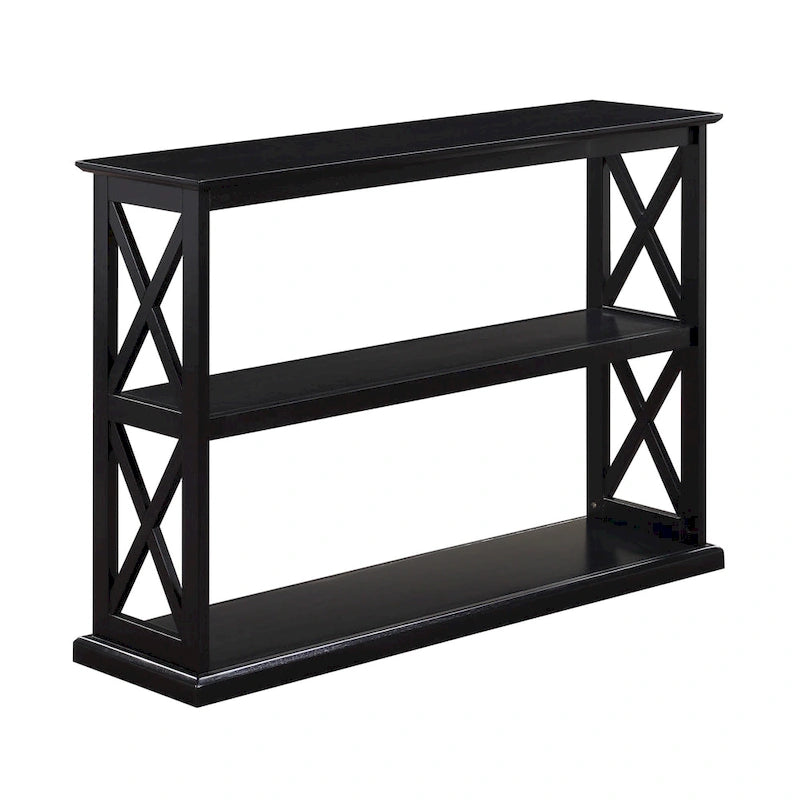 Console avec 2 étagères X-Panel Espresso / Driftwood Blanc / Noir