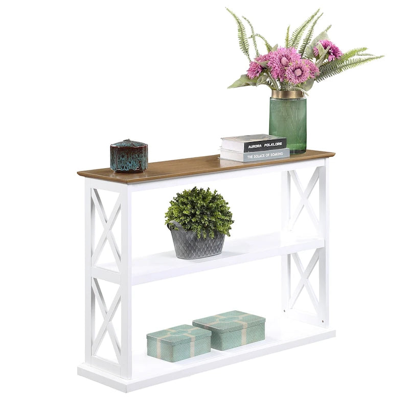 Console avec 2 étagères X-Panel Espresso / Driftwood Blanc / Noir