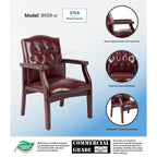 Chaise d'appoint en similicuir marron capitonnée, une place