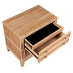 Table de chevet à 3 tiroirs, naturel/café, à l'unité