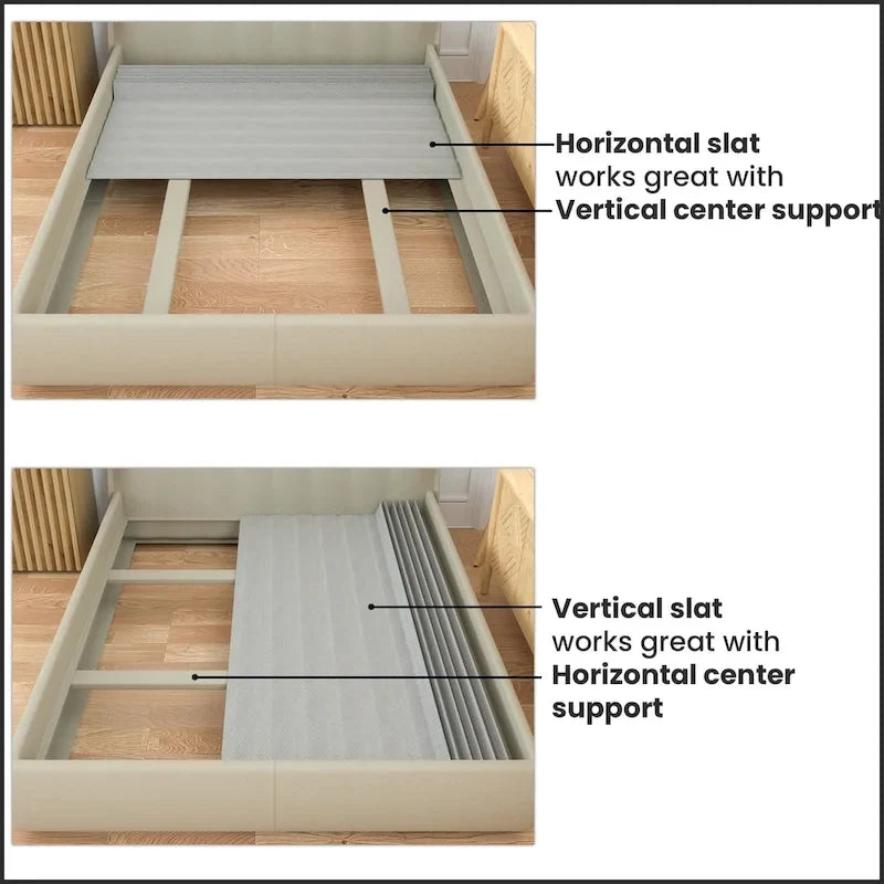 Lattes de lit verticales en bois naturel avec housse – Lit simple / double / grand lit / très grand lit, 1 personne