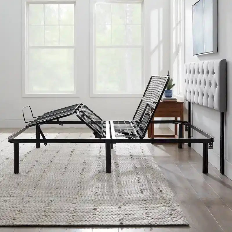 Sommier réglable en acier noir, 1 personne