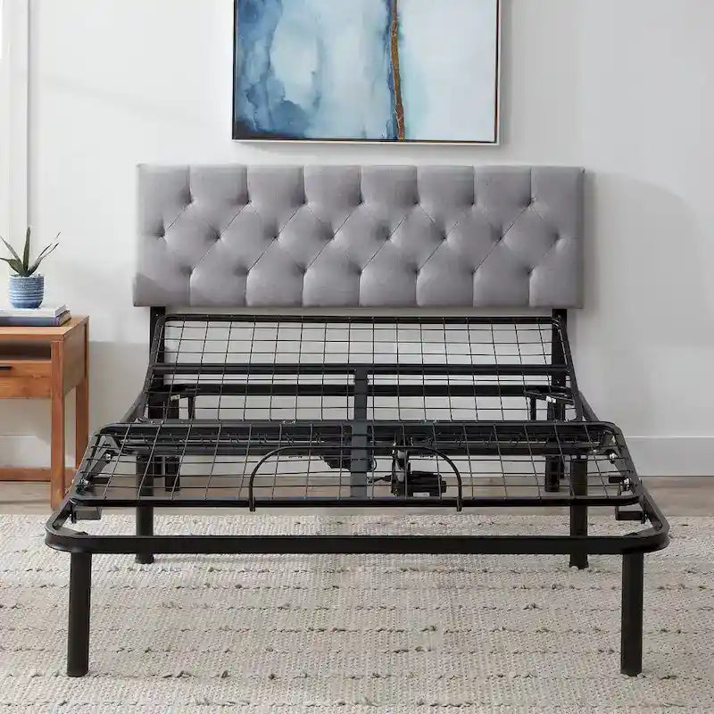 Sommier réglable en acier noir, 1 personne