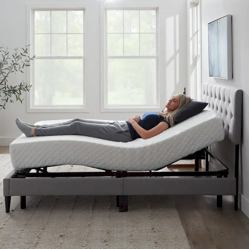 Sommier réglable en acier noir, 1 personne