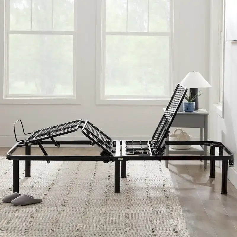 Sommier réglable en acier noir, 1 personne