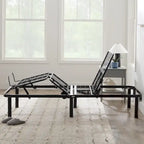 Sommier réglable en acier noir, 1 personne