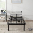 Sommier réglable en acier noir, 1 personne