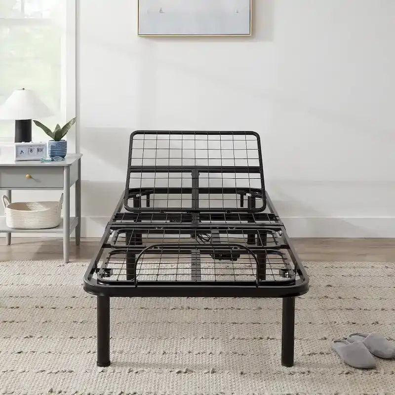 Sommier réglable en acier noir, 1 personne