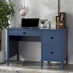 Bureau à 3 tiroirs de style Mid-Century Gris Anthracite / Menthe / Blanc / Bleu (1 personne)