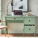 Bureau à 3 tiroirs de style Mid-Century Gris Anthracite / Menthe / Blanc / Bleu (1 personne)