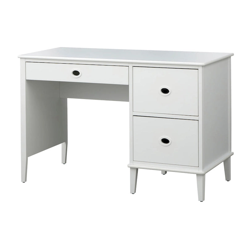 Bureau à 3 tiroirs de style Mid-Century Gris Anthracite / Menthe / Blanc / Bleu (1 personne)