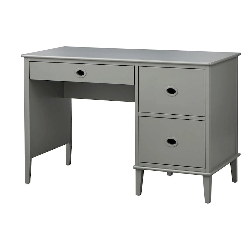 Bureau à 3 tiroirs de style Mid-Century Gris Anthracite / Menthe / Blanc / Bleu (1 personne)