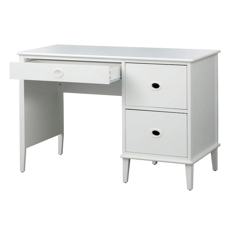 Bureau à 3 tiroirs de style Mid-Century Gris Anthracite / Menthe / Blanc / Bleu (1 personne)