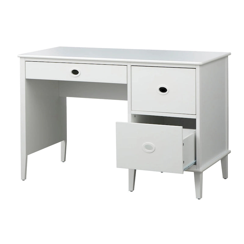 Bureau à 3 tiroirs de style Mid-Century Gris Anthracite / Menthe / Blanc / Bleu (1 personne)