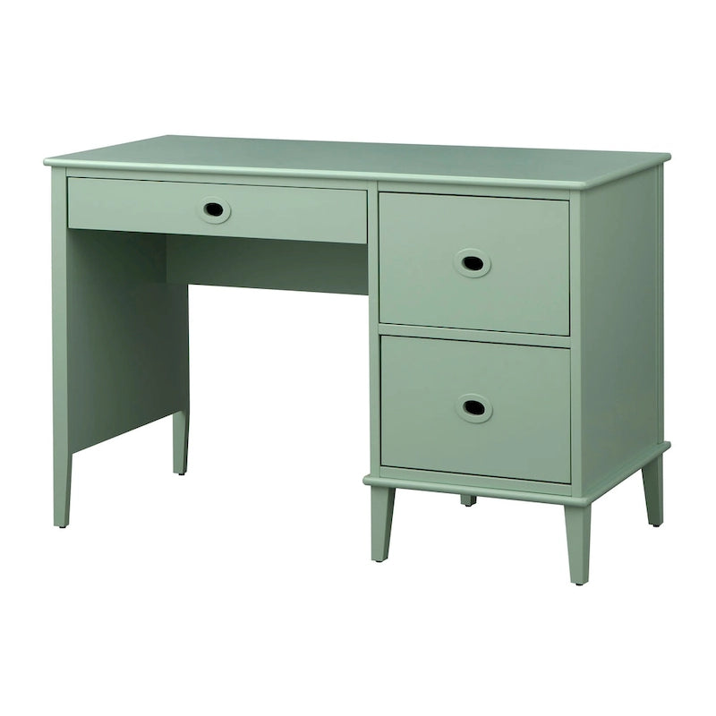 Bureau à 3 tiroirs de style Mid-Century Gris Anthracite / Menthe / Blanc / Bleu (1 personne)