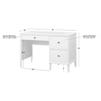 Bureau à 3 tiroirs de style Mid-Century Gris Anthracite / Menthe / Blanc / Bleu (1 personne)