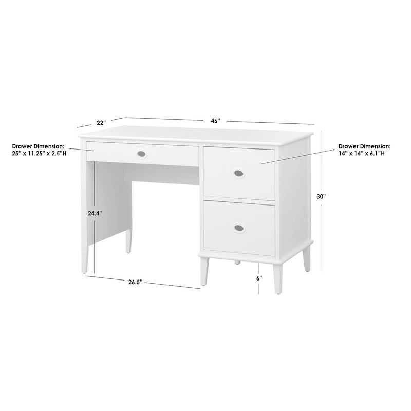 Bureau à 3 tiroirs de style Mid-Century Gris Anthracite / Menthe / Blanc / Bleu (1 personne)