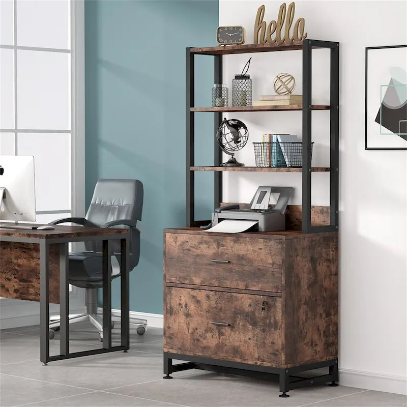 Classeur à 4 tiroirs avec serrure – Marron/Noir Vintage, Tout Noir, Blanc – Utilisateur unique
