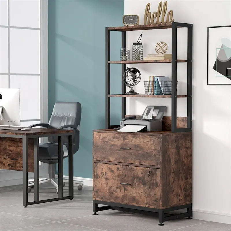 Classeur à 4 tiroirs avec serrure – Marron/Noir Vintage, Tout Noir, Blanc – Utilisateur unique