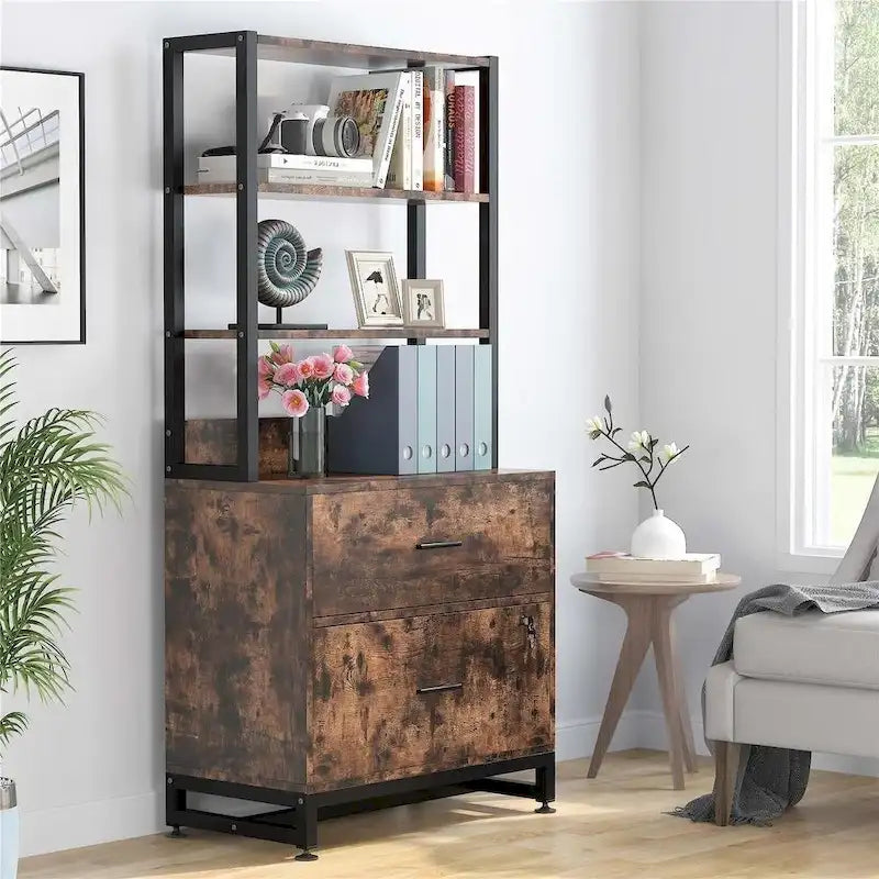 Classeur à 4 tiroirs avec serrure – Marron/Noir Vintage, Tout Noir, Blanc – Utilisateur unique
