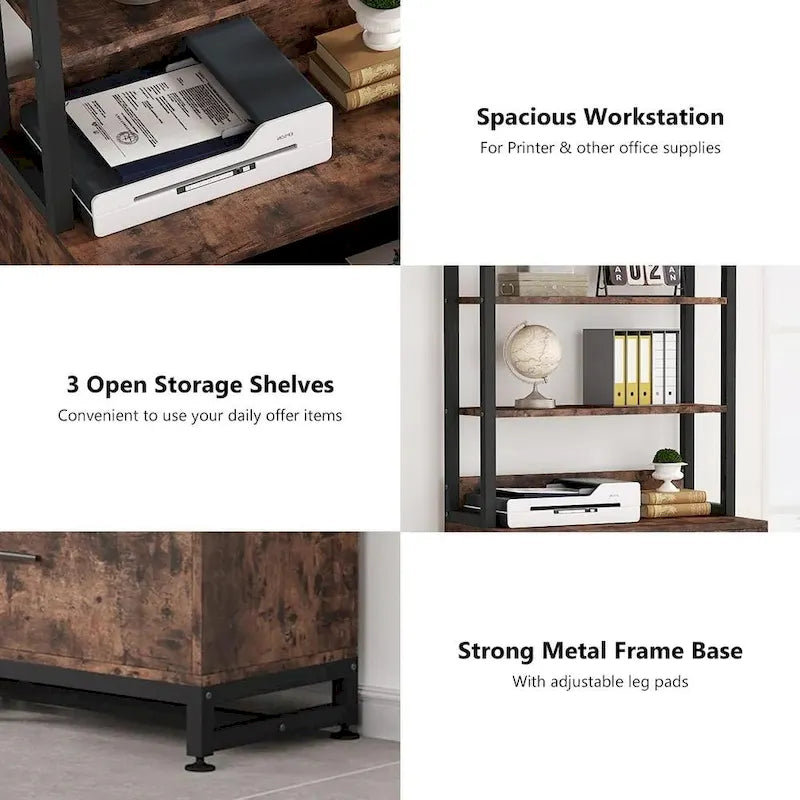 Classeur à 4 tiroirs avec serrure – Marron/Noir Vintage, Tout Noir, Blanc – Utilisateur unique