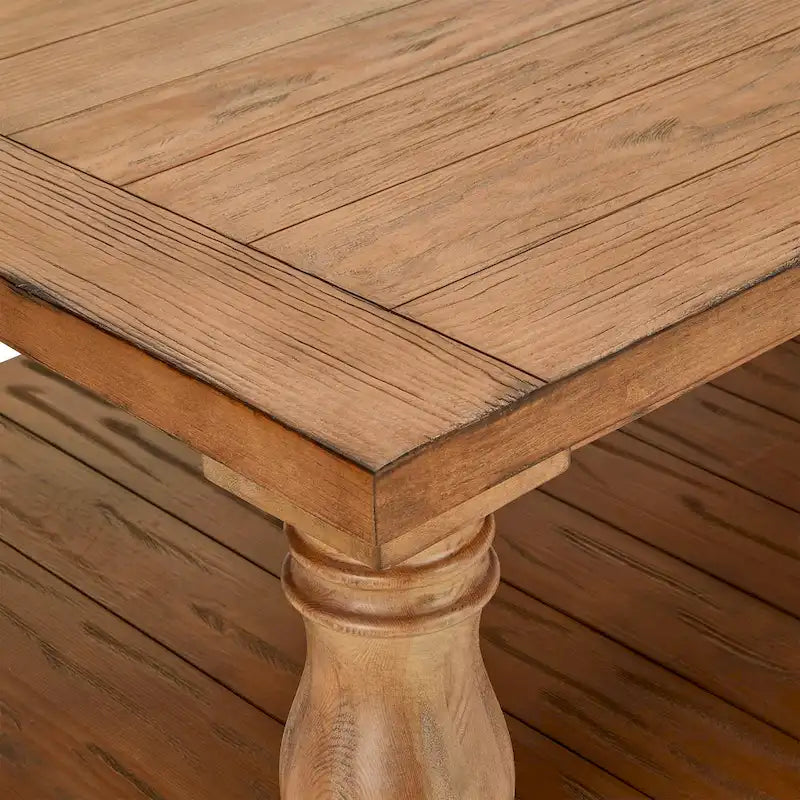 Table basse à pieds balustre en bois naturel / charbon de bois / blanc antique