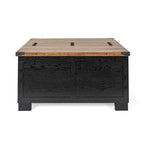 Table basse relevable avec rangement blanche/noire/grise, chêne rustique, pour 1 personne