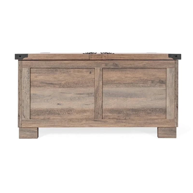 Table basse relevable avec rangement blanche/noire/grise, chêne rustique, pour 1 personne