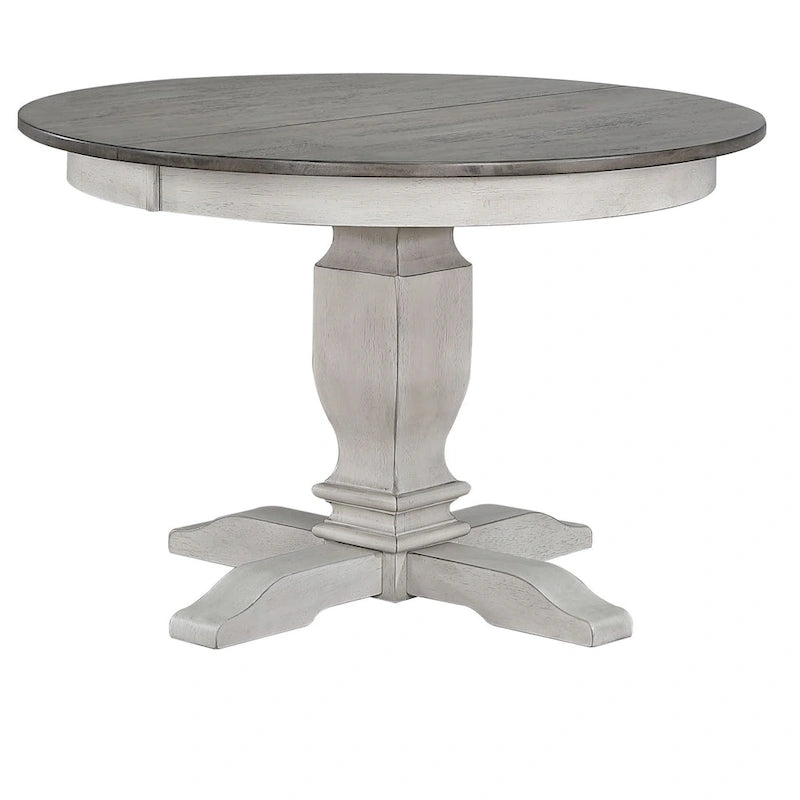 Ensemble de salle à manger 7 pièces Gris orageux et blanc cassé, 4 à 6 places