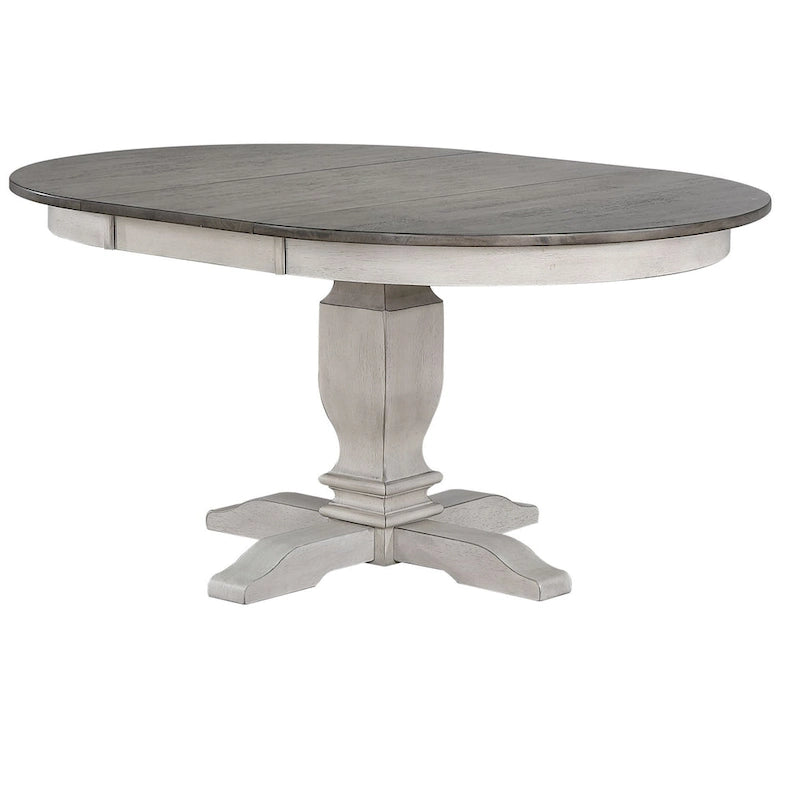 Ensemble de salle à manger 7 pièces Gris orageux et blanc cassé, 4 à 6 places
