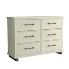 Commode à 6 tiroirs beige/blanc, simple