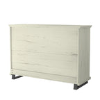 Commode à 6 tiroirs beige/blanc, simple