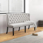 Banc long capitonné ivoire, un siège