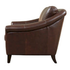 Causeuse en cuir véritable marron/beige, style moderne du milieu du siècle, 2 places