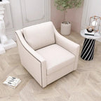 Fauteuil club pivotant en velours gris/blanc/noir+gris, un seul siège, 360°