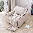 Fauteuil club pivotant en velours gris/blanc/noir+gris, un seul siège, 360°