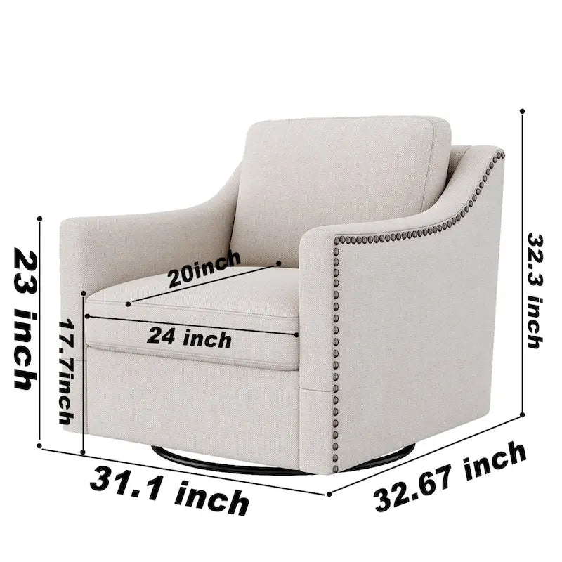 Fauteuil club pivotant en velours gris/blanc/noir+gris, un seul siège, 360°