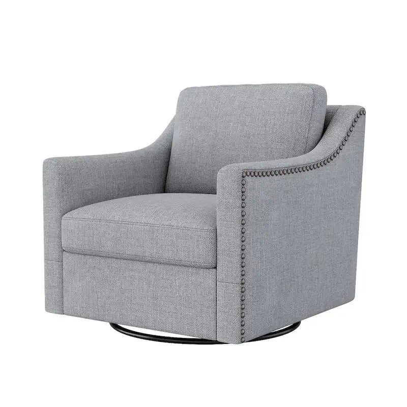 Fauteuil club pivotant en velours gris/blanc/noir+gris, un seul siège, 360°
