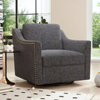 Fauteuil club pivotant en velours gris/blanc/noir+gris, un seul siège, 360°