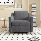 Fauteuil club pivotant en velours gris/blanc/noir+gris, un seul siège, 360°